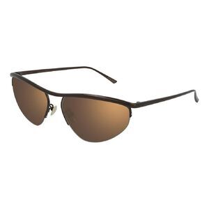 Bottega Veneta Sunglasses Cat Eye Semi Rim, Brown Frame and Bronze Lens